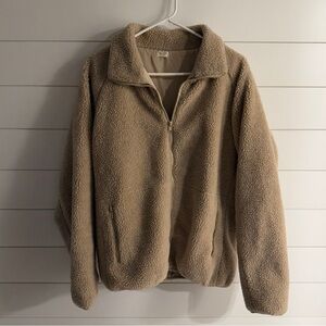 John Galt Tan Fleece Coat Size Large